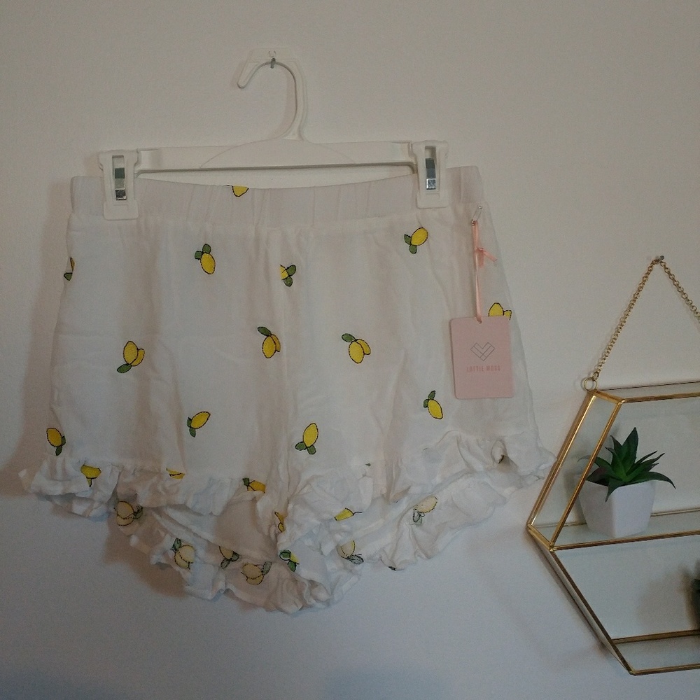 Lottie moss lemon embroidered ruffle shorts